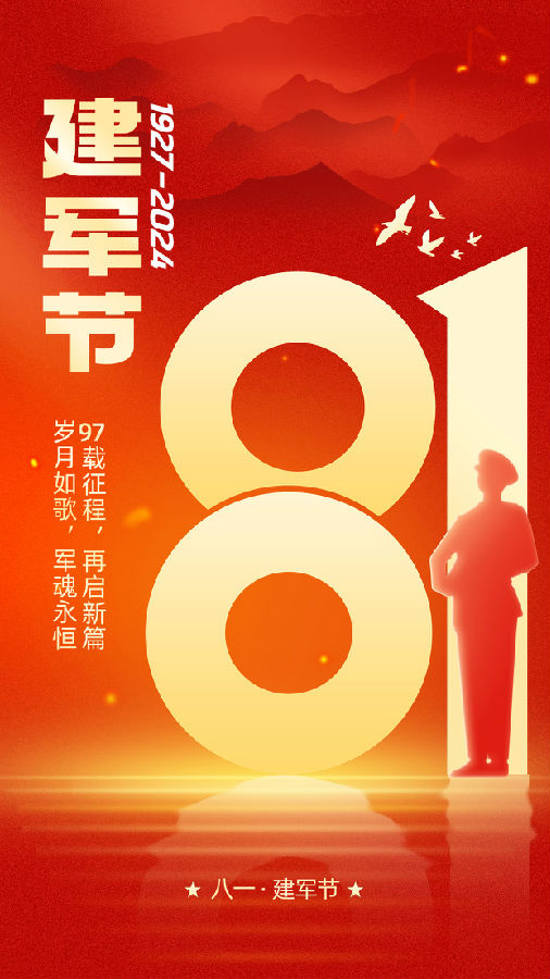 八一建军节节日祝福手机海报.jpg 图片
